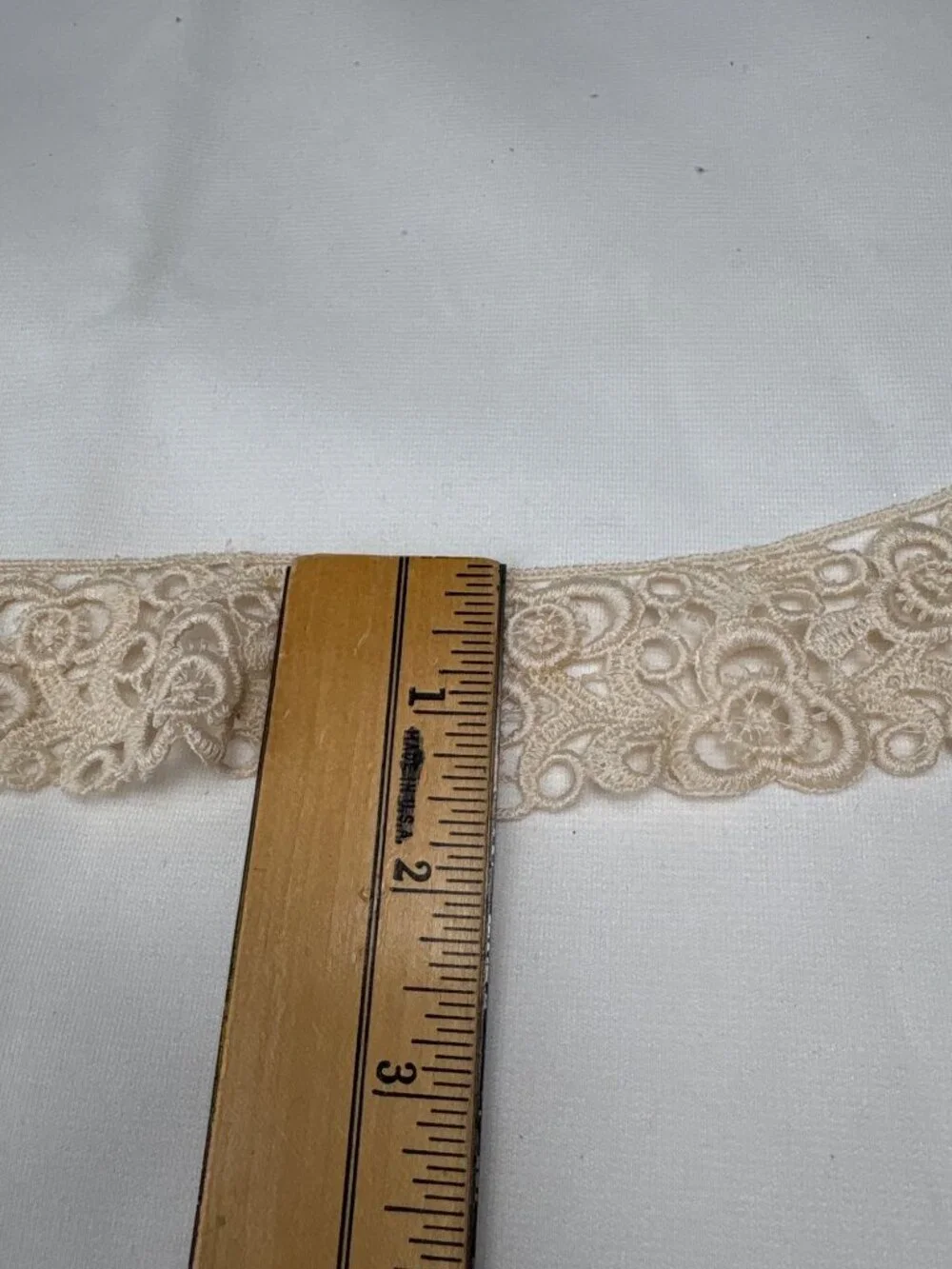 Floral Lace Trim Beige 1.5